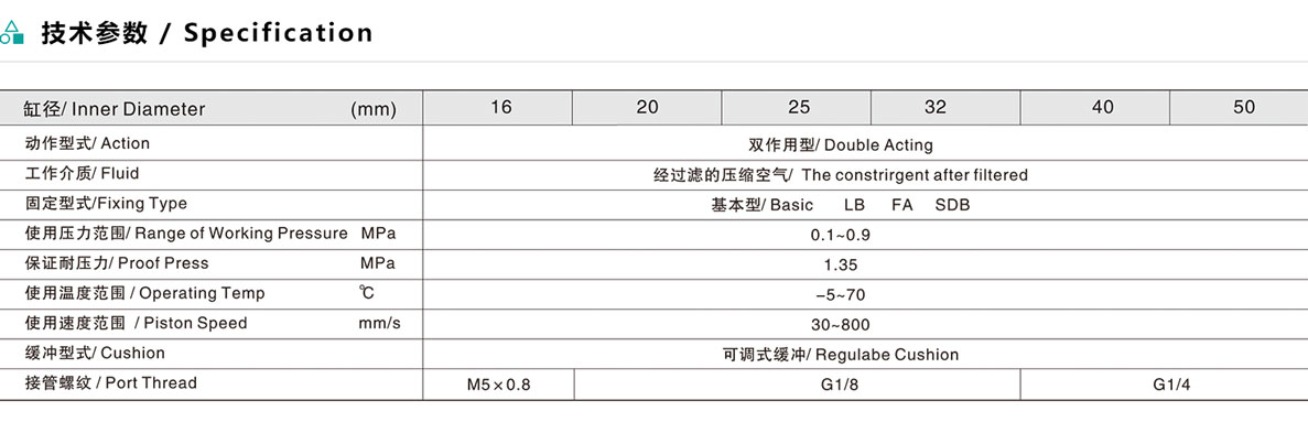 EMALHC 鋁合金迷你氣缸（可調(diào)緩沖）